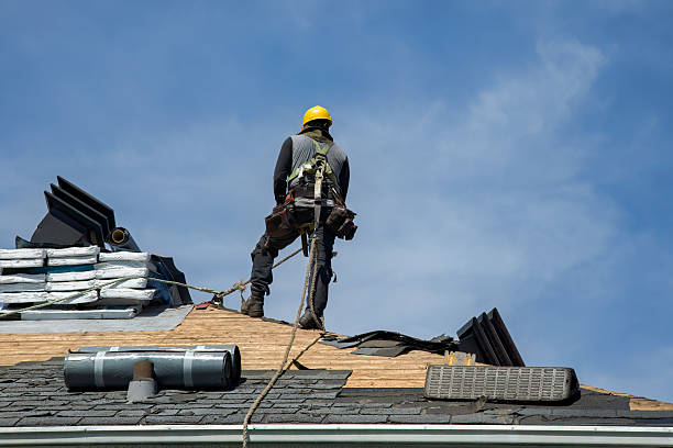 Professional Gutter Installation technician working in Watkins, CO